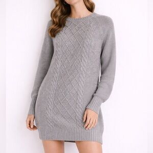 NWT | American Eagle | Gray Cable Knit Sweater Dress | Medium Petite